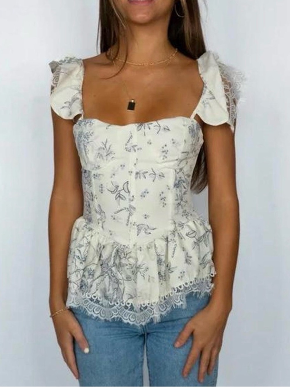 Peplum lace top